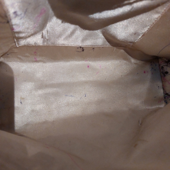 Vintage Lotus Asian Patterned Kiss Lock Women's Bag With Chain - Picture 8 of 15